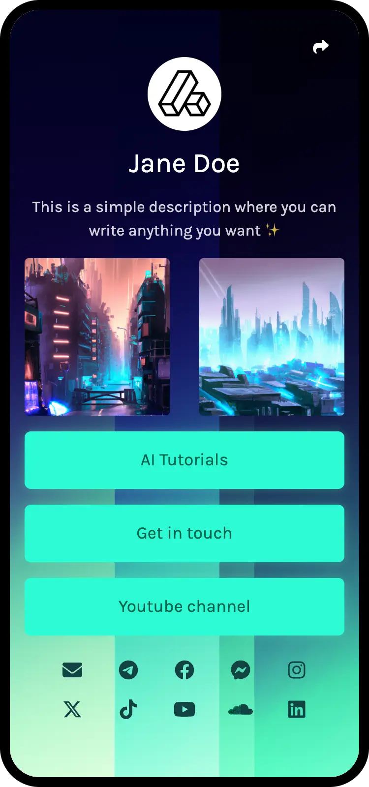 Screenshot von Biolink-Seitenbeispielen
